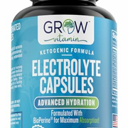 Grow Vitamin Electrolyte Capsules - Electrolyte Supplements for Supporting Energy, Endurance, and Hydration - Salt Pills and Electrolyte Tablets - Sugar Free, No Maltodextrin, Keto Friendly - 100 Caps