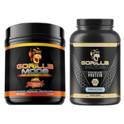 Gorilla Mode Pre Workout (Orange Rush) + Premium Whey Protein (Vanilla) - Comprehensive Stack for Fueling Maximum Workout Results