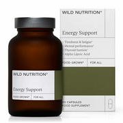 WILD NUTRITION Food-Grown® Energy Support - Natural Energy Support Supplements with Iron, Vitamin C, and Magnesium - Ethically Sourced - Maintain Energy Levels + Immune Support - 60 Capsules