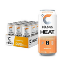 CELSIUS HEAT Orangesicle Performance Energy Drink Zero Sugar 16oz Can Pack of 12