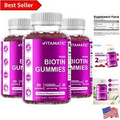 Premium Vegan Biotin Gummies - 10,000 mcg B7 for Hair, Skin & Nails - 3 Bottles