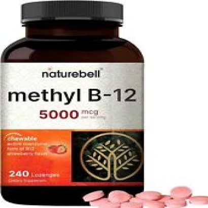 Ultra Strength Vitamin B12 Methylcobalamin 5000mcg, 240 Chew Lozenges