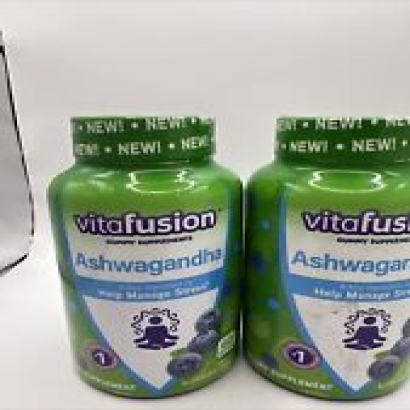 Vitafusion Ashwagandha Gummies 60 Count Each Adaptogen Blueberry Lot Of 2