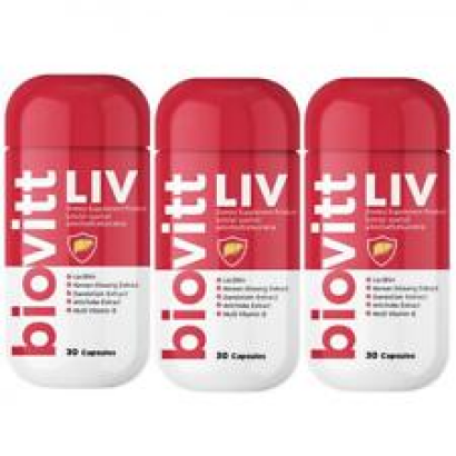 3X Biovitt LIV Detox Liver Nourish Restores Function 22Types Extracts 30 Capsule