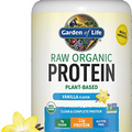 Organic Vegan Vanilla Protein Powder 22G Complete Plant Based Raw Protein & Bcaa