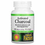 4 X Natural Factors, Activated Charcoal, 500 mg, 90 Softgels