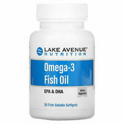 4 X Lake Avenue Nutrition, Omega-3 Fish Oil, 1250 mg, 30 Fish Gelatin Softgels