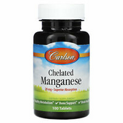 4 X Carlson, Chelated Manganese , 20 mg , 100 Tablets