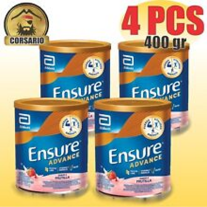 Pack x 4- ENSUREADVANCE FOOD SUPPLEMENT STRAWBERRY (400 GRS) free shipping!