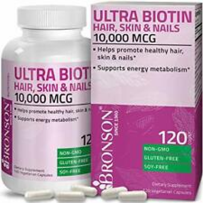 Extra Strength Biotin Supplement for Healthy Hair Skin & Nails (120 Caps)