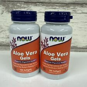 Now Foods Aloe Vera Gels 100ct  (Lot Of 2), Exp 06/27