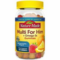 Mens Multivitamin Supplement Gummies w/ Omega 3s & B Vitamins(80ct)
