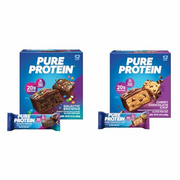 Pure Protein Galactic Brownie & Chocolate Chip Protein Bars Bundle - 12 Count Boxes | 20g High Protein, Gluten Free, Low Sugar, Great Taste!