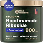 Reus Research Liposomal NAD Supplement - Skin Support, Energy - 80 Capsules