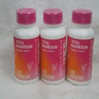 Qty 3 Pink Stork Total Magnesium Supplement for Women - 60 Caps/Bottle Total 180