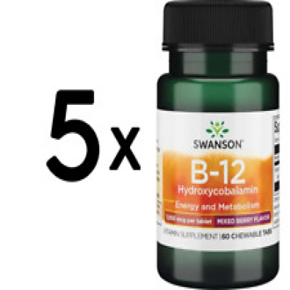 (225 g, 334,84 EUR/1Kg) 5 x (Swanson Vitamin B-12, Sublingual - 60 sublingual t