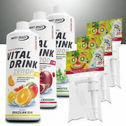 Best Body Nutrition 3 x 1 Ltr Low Carb Vital Drink + 3 Dosierpumpen 14,57€/Ltr