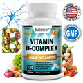Vitamin B Complex Capsules With B1, B2, B3, B5, B6, B12, Biotin, Folic acid