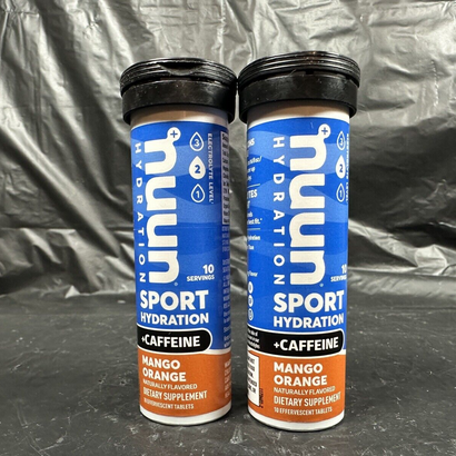Nuun Sport Hydration Caffeine Mango Orange 20 Servings Exp 11/24