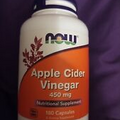 NOW FOODS Pure Apple Cider Vinegar 450 mg 180 Caps 12/2026EXP