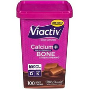 Viactiv Calcium + Vitamin D Supplement Soft Chews, Milk Chocolate, 100 Ct