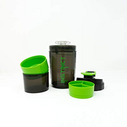 NK GLOBAL Shaker Flasche Auslaufsicherer Protein Shaker Mixer mit Fach für Pulver und Pillen Einfacher Mixer Ungiftiger BPA-freier Mixer mit Fach für Pulver und Pillen Protein Shaker