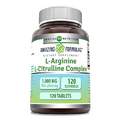 Amazing Formulas L-Arginine/L-Citrulline Complex 1000mg 120 Tablets Supplement| Non-GMO | Gluten Free | Made in USA