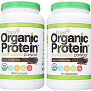 Orgain Organic KDDJF Protein Plant-Based Powder - Creamy Chocolate Fudge - 2 Bottles