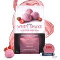 Syntrax Bundle Whey Shake Strawberry Shake Native Grass-Fed Wholesome Denatured Whey Protein Concentrate with Glutamine Peptides 5 Pounds with Worldwide Nutrition Keychain