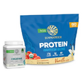 Sunwarrior Vegan Plant-Based Protein Powder Vanilla Flavored 90 Servings & Creatine Monohydrate Powder 60 Servings