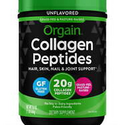 Orgain Hydrolyzed Grass Fed Collagen Peptides Powder,Unflavored,20g Collagen,1lb