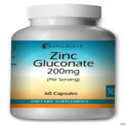 Zinc Gluconate 200mg Serving 60 Capsules Immunity Defense Max Strength Sunlight