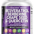 Resveratrol 6000mg Berberine 3000mg Grape Seed Extract Quercetin...
