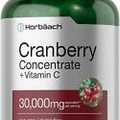 Cranberry Pills | 120 Capsules | 30,000 mg + Vitamin C | by Horbaach