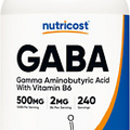 Nutricost GABA (Gamma Aminobutyric Acid) + Vitamin B6, 500Mg per Serving, 240 C