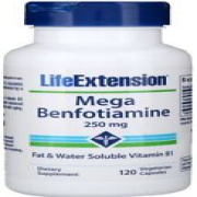 Life Extension Mega Benfotiamine 250mg Water Soluble Vitamin B1 120 Veg Capsules