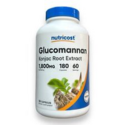 Nutricost Glucomannan 1,800mg Per Serving, Konjac Root Extract, 180 Ct, Exp 3/26