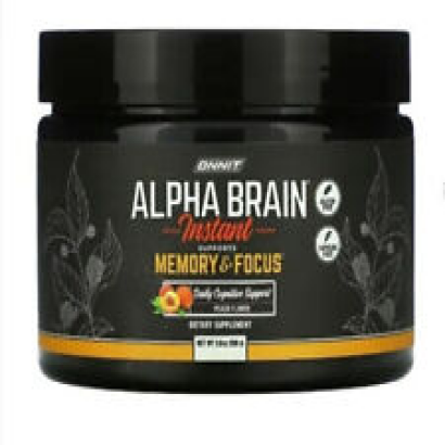 ONNIT Alpha Brain Instant Support Supplement Memory & Focus, Peach 3.8 oz, 11/25