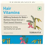 TERRAVITA Hair Vitamins | Plant based Biotin For stronger hair 28 tablet
