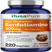 Nusapure Benfotiamine 300Mg 220 Veggie Caps (Non-Gmo,Vegan & Gluten-Free) with B