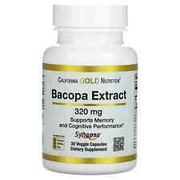 4 X California Gold Nutrition, Bacopa Extract, 320 mg, 30 Veggie Capsules