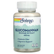 4 X Solaray, Glucomannan, Rhizome Extract, 600 mg, 100 VegCaps