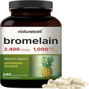 NatureBell Bromelain 1000Mg, 240 Capsules 2,400 GDU Digestive & Joint Supplement