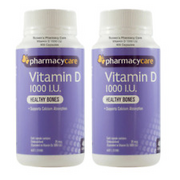 2x Pharmacy Care Vitamin D 1000 I.U. 400 Capsules Sigma Amcal similar to Ostelin