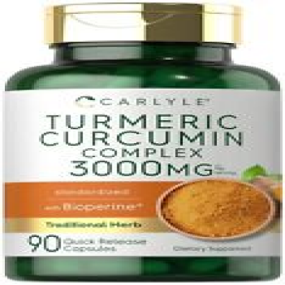 Carlyle Turmeric Curcumin with Black Pepper 3000mg | 90 Powder Capsules | Com...