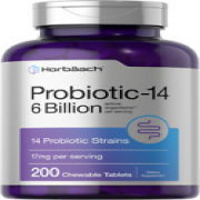 Probiotics 6 Billion CFUs | 200 Chewable Tablets | For Women & Men | by Horbaach