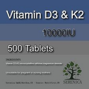 Vitamin D3 & K2 10000IU Max Strength x 500 Tablets