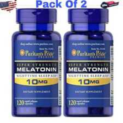 Puritan's Pride Extra Strength Melatonin 10 mg - 120 Softgels (Pack of 2) New US