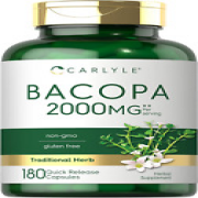 Bacopa Monnieri 1000 Mg Brahmi Leaf Boost Brain Stress Prevent, 180 Capsules