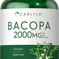 Bacopa Monnieri 1000 Mg Brahmi Leaf Boost Brain Stress Prevent, 180 Capsules